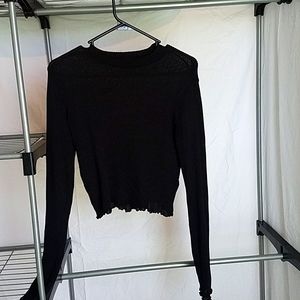Black crop sweater, high neck, small